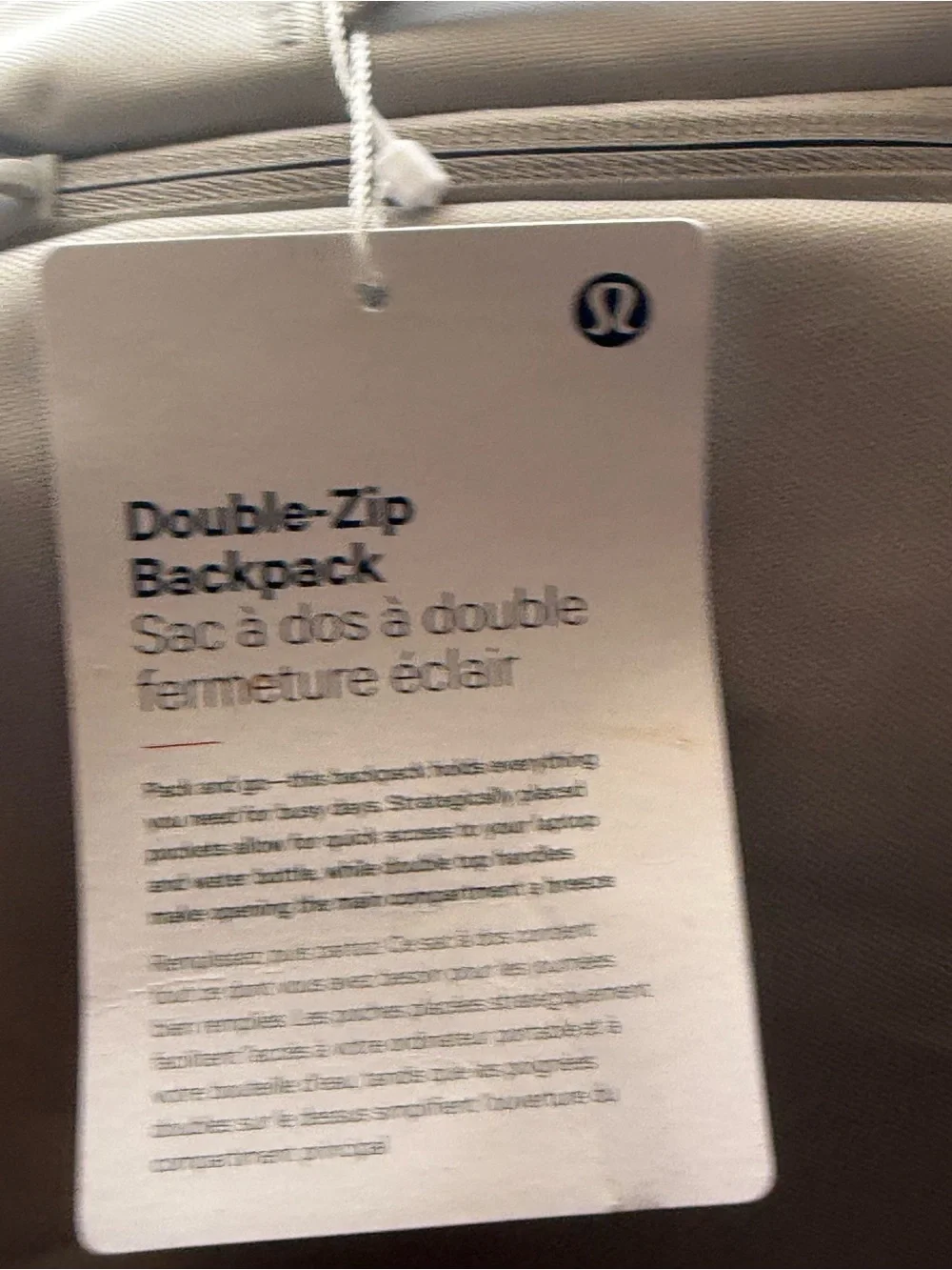 lululemon athletica Gray Double-Zip Backpack
